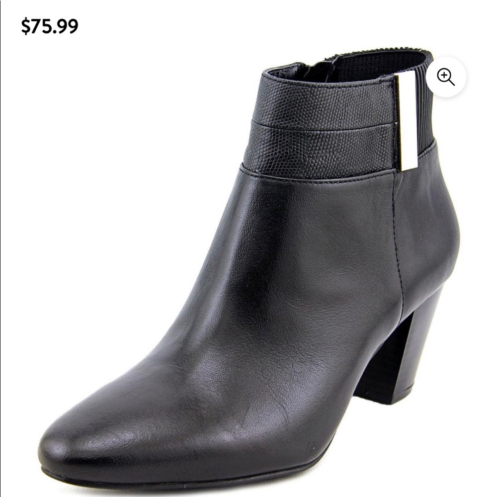 Alfani Women's Palessa Round Toe Leather Ankle Boot (7.5 B(M) US, Black)